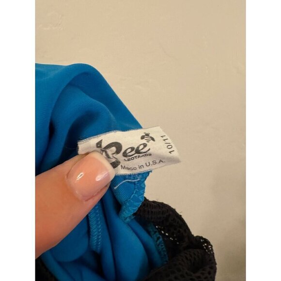 blue/black gymnasts suit size 10 with stars - Picture 3 of 3